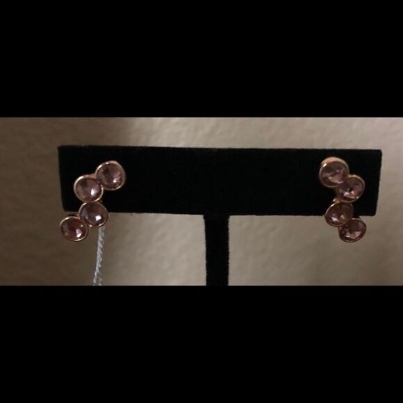 Swarovski wave crystals earrings rose gold plated - Picture 7 of 8